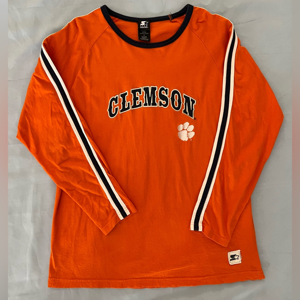 CLEMSON Tigers team starter orange men’s long sleeve T-shirt | LARGE